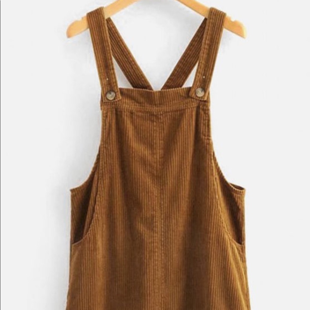 Zaful corduroy brown dress
